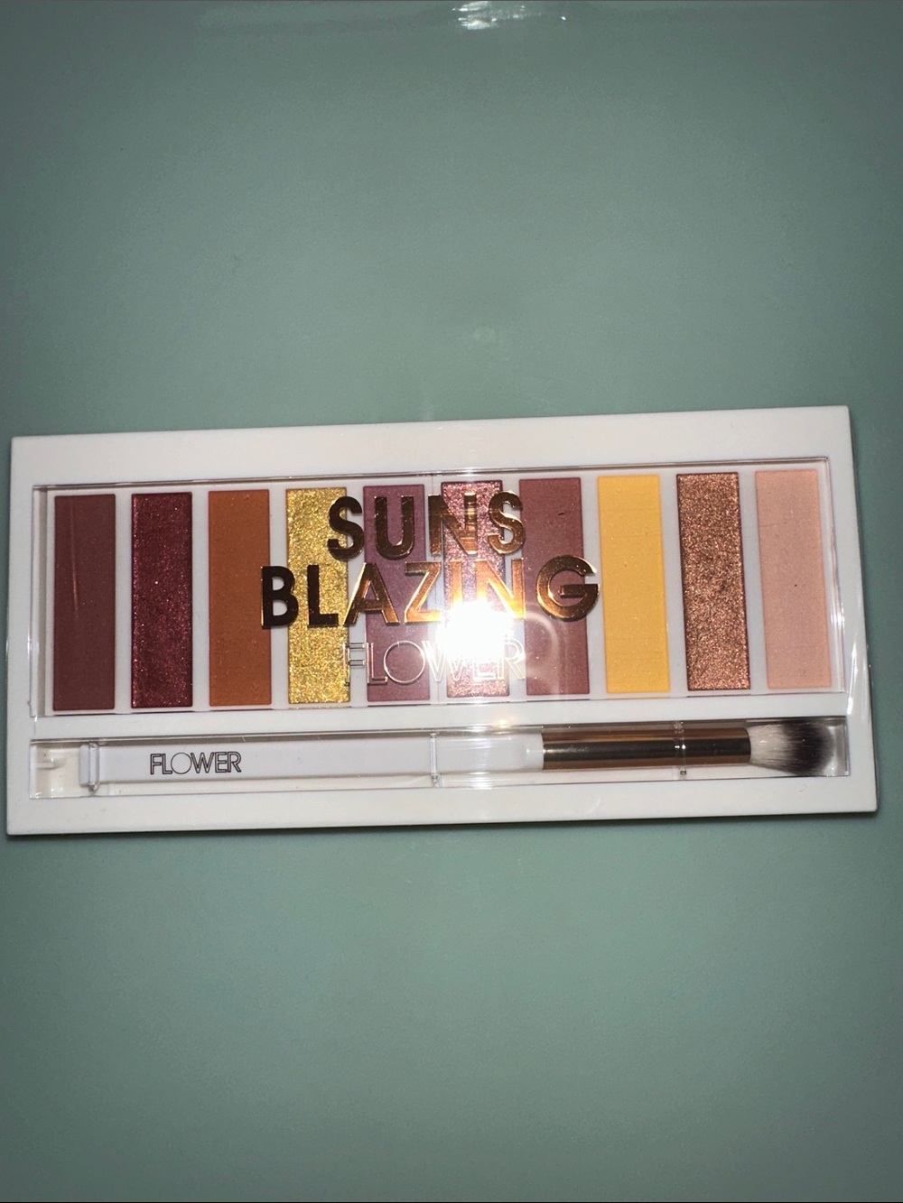 Suns Blazing Eyeshadow Palette - By Flower Warm Yellow & Bronze Shades W/Brush